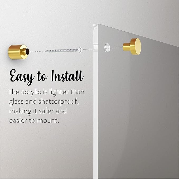Acrylic Dry Erase Board for Wall with Stylish Border - Shipped Next Day, Made in USA, Non-Magnetic Whiteboard, Wall Mounted Board, Easy to Clean (Clear - 18x24)