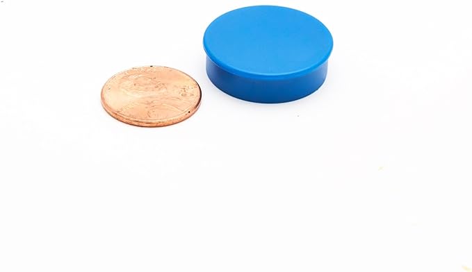 Bullseye Office 24 Round Black Fridge Magnets, Button Shaped, Small Colorful Magnetic Discs for Kitchen, Cabinet or Classroom, Perfect Whiteboard Supplies for Teachers (Black)