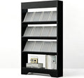LHIUGE 4-Layer Brochure Display Rack,Freestanding Wooden Magazine Rack,Standing Literature Display Rack Brochure Holder for Home, Office, Retail Display