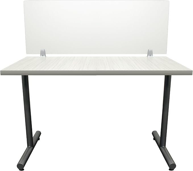 OBEX Clear Acrylic Desk Mounted Privacy Panel, 12" x 24", Clear