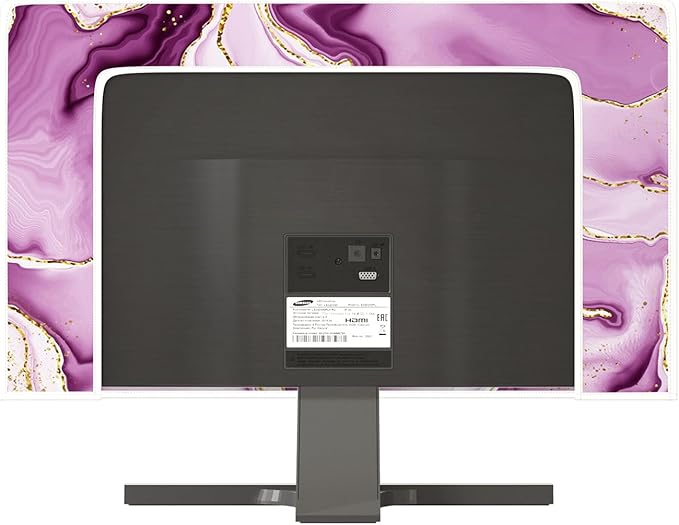 Baocicco Violet Gold Marble Waterproof Weatherproof and Dust-Proof TV Screen Cover 55 Inch for Home Office Creative TV Covers for TVs Screen Anti-Static Dustproof Protective