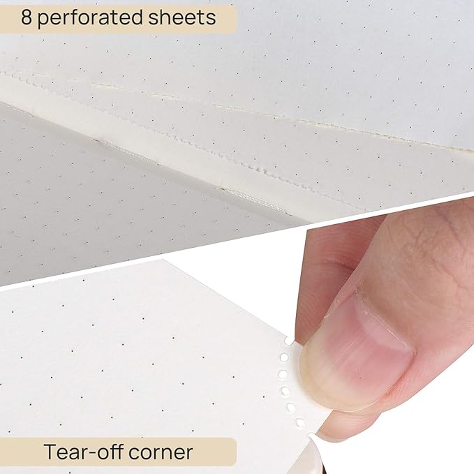 POPRUN Spiral Dotted Journal Notebook, 7-1/4" x 9-1/2" - 120 GSM Thick Paper, 220 Numbered Pages, Hardcover for Men & Women with Pocket, Index Tabs, 8 Perforated Sheets, Violet