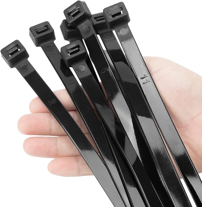 XINGO 12 inch Black Zip Ties Heavy Duty 80 PCS, 250 LBS Ultra Strong Plastic Wire Ties, Large Cable Ties Extra Long Tie Wraps, Indoor and Outdoor UV Resistant