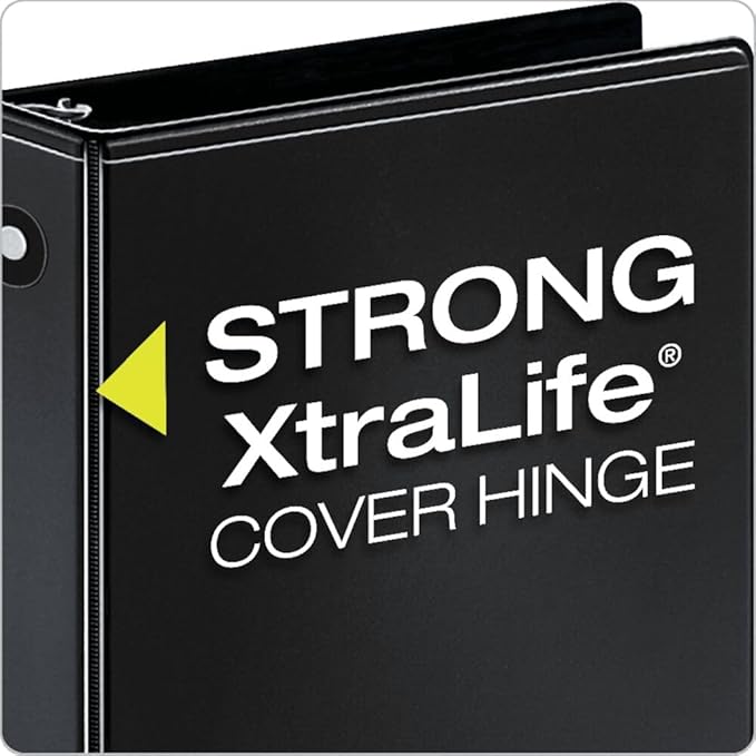 Cardinal Economy 3-Ring Binders, 2", Round Rings, Holds 475 Sheets, ClearVue Presentation View, Non-Stick, Black, Carton of 12 (90640)