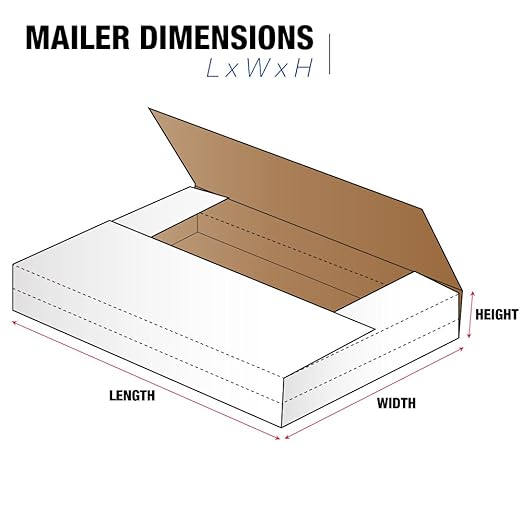 Tape Logic TLM30221 Jumbo Fold-Over Mailers, 30" x 22 1/2" x 1", White (Pack of 20)