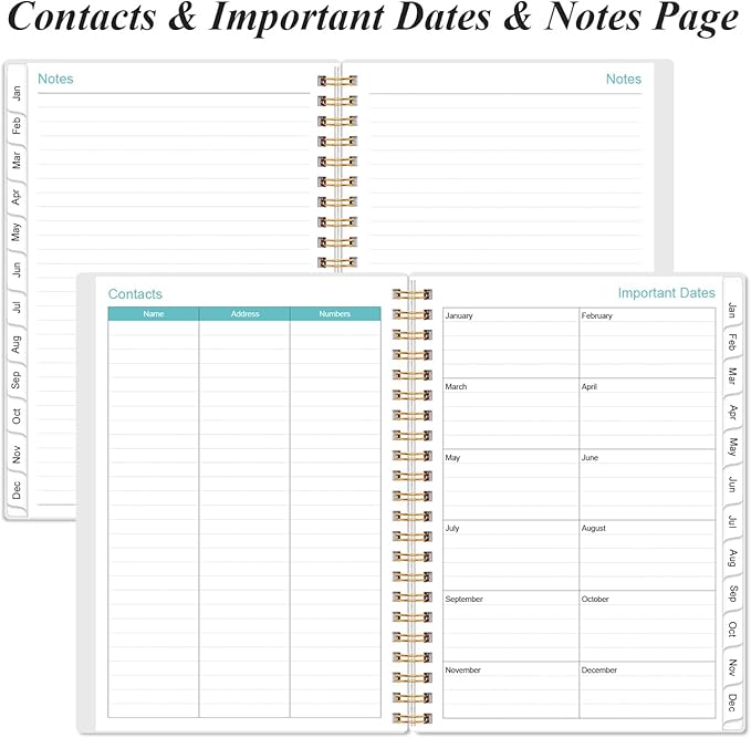 2026 Planner - Planner 2026 from January 2026 - December 2026, Weekly & Monthly Planners Spiral Bound with 12 Monthly Tabs, Inner Pocket, 6.4" x 8.5", Green