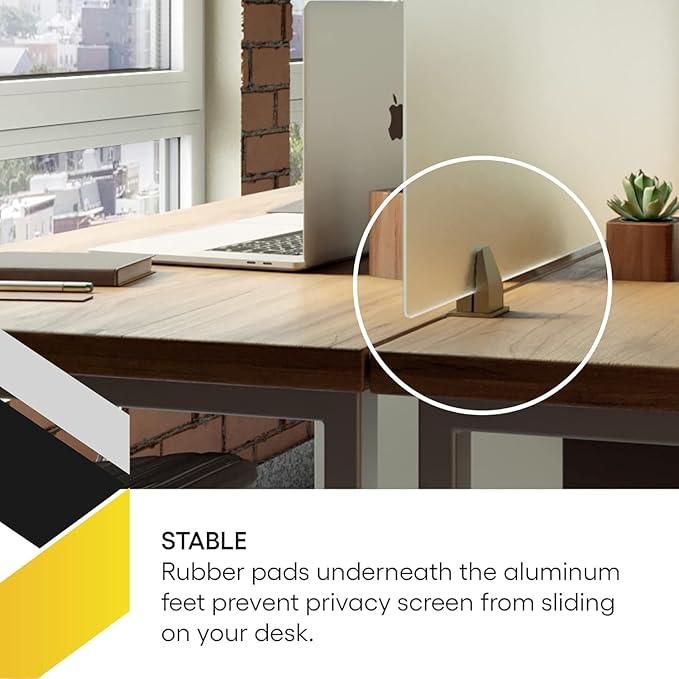 OBEX Acrylic Free Standing Screen, Divider for Desk Privacy Home & Office Partitions for Table Top Workstation, Portable Cubicle Panel for Work, 18" x 48", Frosted