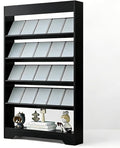 LHIUGE 5-Layer Brochure Display Rack,Freestanding Wooden Magazine Rack,Standing Literature Display Rack Brochure Holder for Home, Office, Retail Display