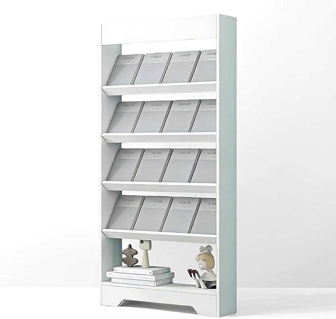 LHIUGE 5-Layer Brochure Display Rack,Freestanding Wooden Magazine Rack,Standing Literature Display Rack Brochure Holder for Home, Office, Retail Display