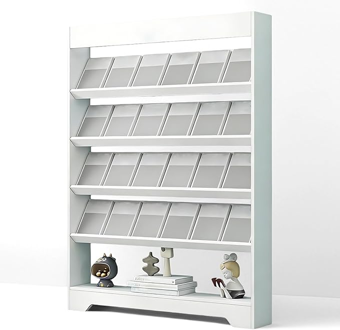 LHIUGE 5-Layer Brochure Display Rack,Freestanding Wooden Magazine Rack,Standing Literature Display Rack Brochure Holder for Home, Office, Retail Display