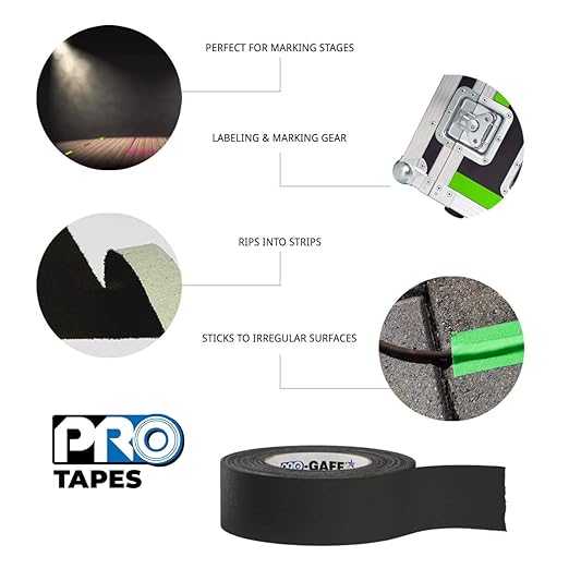 1" Width ProTapes Pro Gaff Premium Matte Cloth Gaffer's Tape With Rubber Adhesive, 50 yds Length x, Fluorescent Orange (Pack of 1)