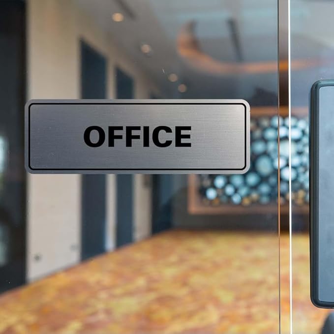 Signs ByLITA Standard Office Sign - Professional Business Signage - Easy to Install (White/Red) - Small 5 Pack
