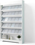 LHIUGE 6-Layer Brochure Display Rack,Freestanding Wooden Magazine Rack,Standing Literature Display Rack Brochure Holder for Home, Office, Retail Display