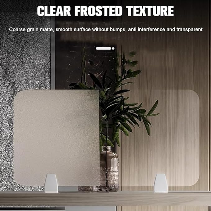 RCJCQSR Acrylic Frosted Privacy Free Standing Screen, Visual Distractions Privacy Panel Portable Desk Divider Guard for Table Top Workstation for Home Office(Size:60x40cm(23.6x15.7))