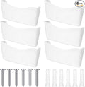 Colarr 6 Pack Expandable Pocket Wall File Holder Plastic Hanging Wall Organizer Space Saving Wallmount File Holder for Office Mail Letter Magazine(White)