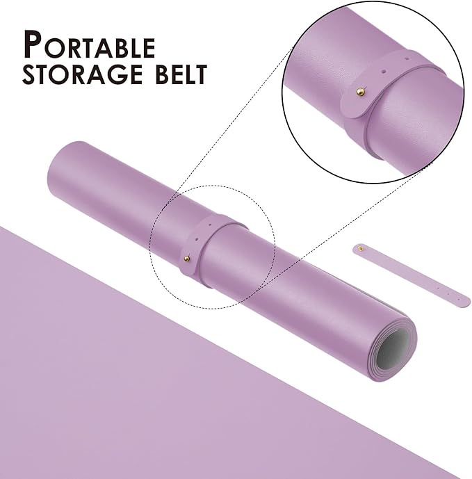 Leather Desk Mat - Non-Slip PU Desk Pad for Office and Home - Desk Organization and Accessories - Ideal for Large Mouse Pad and Desk Mats on Top of Desks (Purple,31.5"x 15.7")