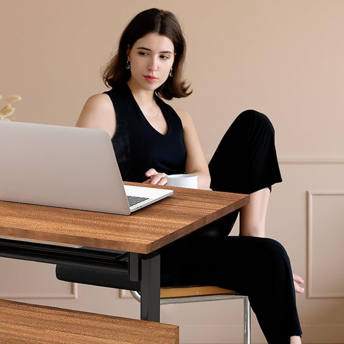 Folding Conference Table,Mobile Office Conference Room Tables with Casters,Rolling Meeting Seminar Table,Flip Top Mobile Training Table,Modular Business Seminar Tables for Office Meeting Room(62.9in)