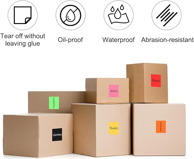 PATIKIL 2 x 3 Inch Rectangle Inventory Color Coding Labels 1 Roll, Square Self-Adhesive Inventory Label Stickers for Office Home Organization Name Tags, 250 Per Roll, Light Blue