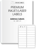 HOUSELABELS 20-up Shipping Labels (4" x 1") for Laser and Inkjet Printers, 2300 Sheets