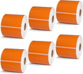 BETCKEY - 3" x 3" Multipurpose & Large Square Labels Compatible with Zebra & Rollo Label Printer,Premium Adhesive & Perforated[Orange, 6 Rolls, 3000 Labels]
