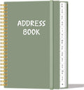 Address Book with Alphabetical Tabs - Telephone & Address Book with Address Contacts, Special Date, Phone, Birthday & Internet Login Password for Home and Office, 4.3" x 6.2", Green
