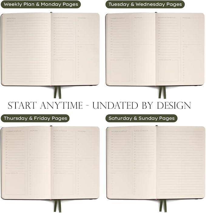 Anecdote 2026-2027 Planner: A Monthly, Weekly & Daily Planner with Calendar | 8.5" x 5.2" | Hardcover To-Do List Organizer, Planning Your Success, Start Anytime, Achieve Productivity Goals (Olive Green)