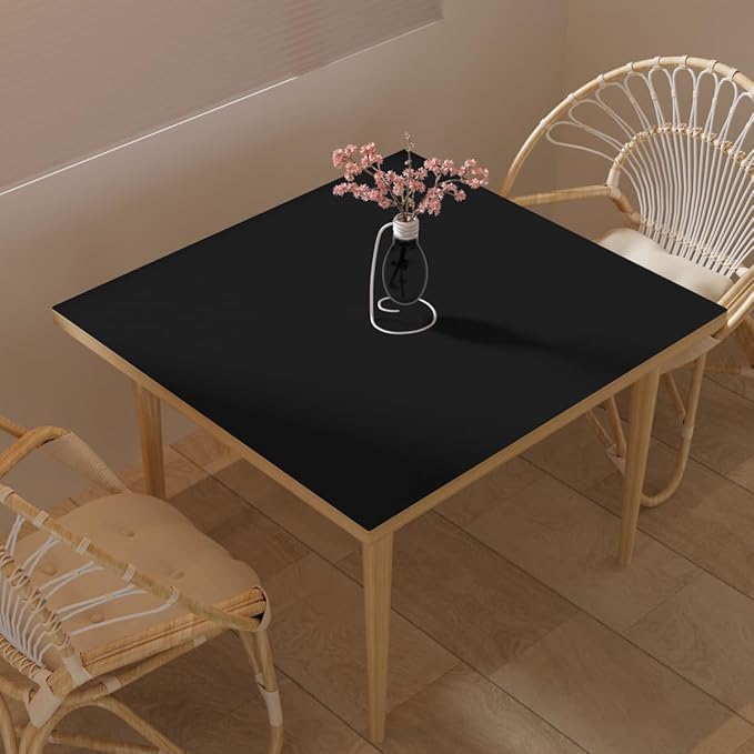 Zinkooat Desk Cover Protector - Used for Square Table Waterproof and Easy to Clean Good Flatness Easy to Used for Dining Table(Black+Gray 44x44)