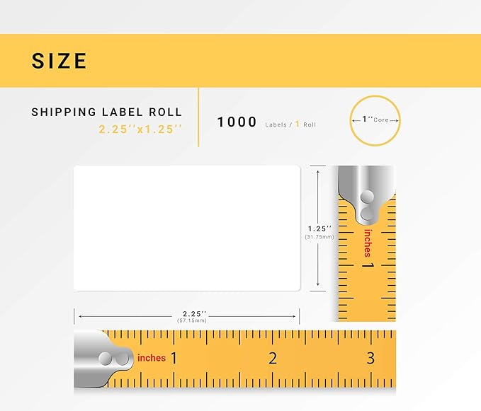 HOUSELABELS 2.25" x 1.25" Address Labels on 1" Core Compatible with Zebra and Rollo Printers, 50 Rolls / 1,000 Labels per Roll