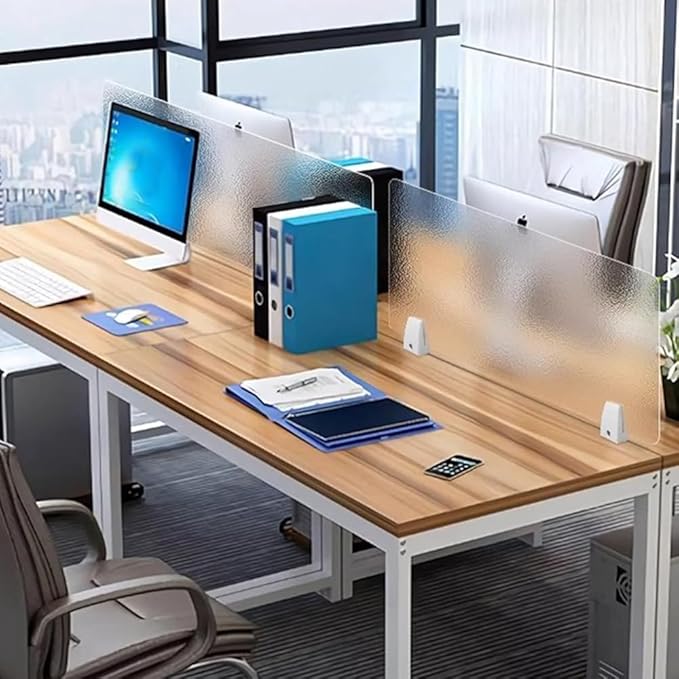RCJCQSR Acrylic Frosted Privacy Free Standing Screen, Visual Distractions Privacy Panel Portable Desk Divider Guard for Table Top Workstation for Home Office(Size:60x60cm(23.6x23.6))