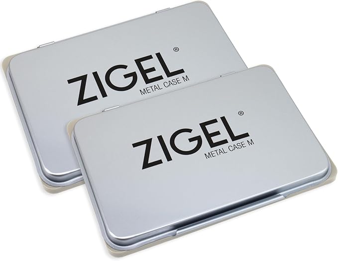 2 Pack Metal Case Stamp Pad Medium Size, Red Color - Size: 3" x 4" - Choose from 15 Ink Colors