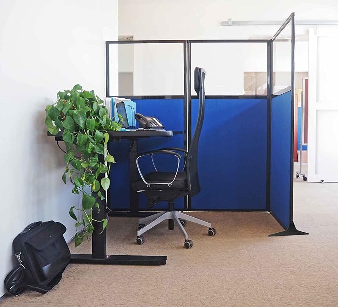 Versare Workstation Partition | Portable Wall Divider | Modern Office Cubicle | Free Standing Privacy Screen | Flexible Work Space | 66" x 70" Natural Maple Wood Grain Panels No Window