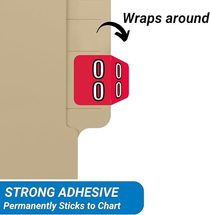 Doctor Stuff - File Folder Labels, Terminal Digit Filing, Consecutive Double Digit Numbers 40-49, Barkley FDDBM Match - BXDM Series Chart Stickers, Green, 1" x 1-1/2", 500/Roll