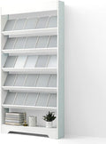 LHIUGE 6-Layer Brochure Display Rack,Freestanding Wooden Magazine Rack,Standing Literature Display Rack Brochure Holder for Home, Office, Retail Display