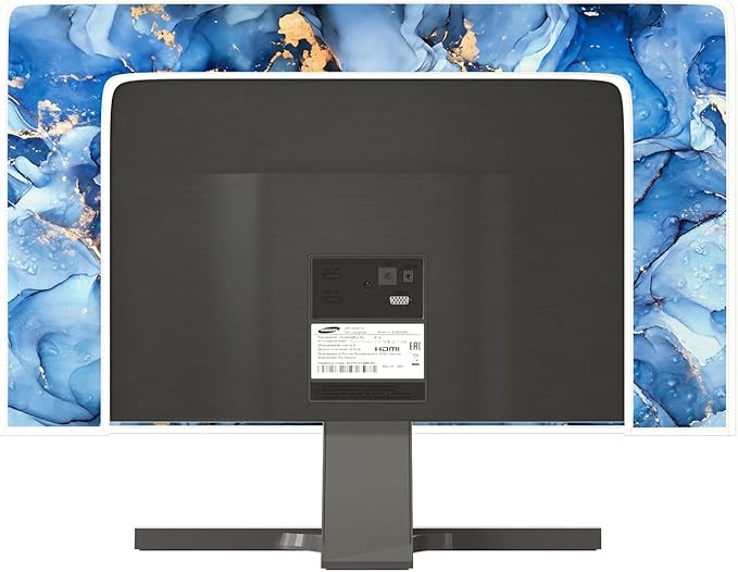 Baocicco Navy Blue Gold Marble Waterproof TV Dust Cover 58, 59, 60 Inch Creative Texture Grain Television Screen Cover Abstract TV Display Protectors Protective LED LCD OLED TVs Dust-Proof