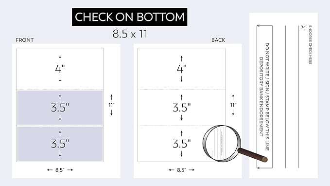 Compuchecks Check on Top Blank Check Paper - 2500 Pack, Quick-Books & Laser Printer Compatible - Security Business Checks with Voucher - 8.5" x 11" Green Diamond