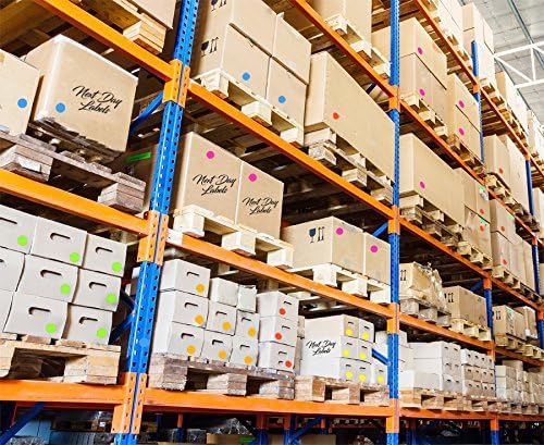 NextDayLabels 8-1/2 x 11 Neon Color High Light Fluorescent Labels for Laser & Inkjet Printer (RED Fluorescent, 1.5" Round - 30 Per Page | 750 Labels)