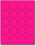 NextDayLabels - 8-1/2 x 11" Neon Color High Light Fluorescent Labels for Laser & Inkjet Printer (Pink Fluorescent, 2" Round - 20 Per Page | 500 Labels)