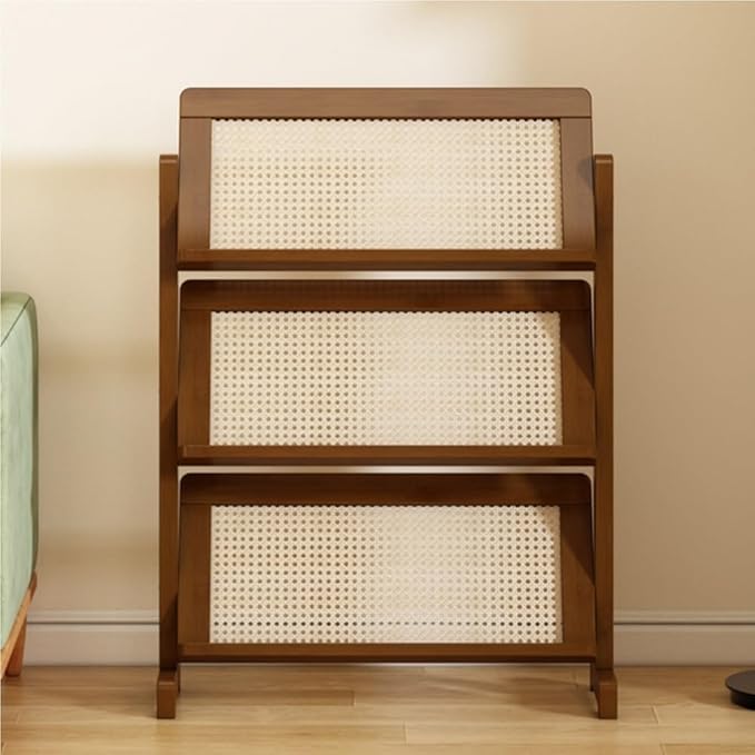 3-Tier Magazine Rack, Floor-Standing Magazine Holder, Bamboo Newspaper Stand, Brochure Display Stand, Book Shelf for Office, Study, Home, Furnishing(70cm-27.6in)
