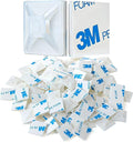 XHF 200 PCS 1/2" White Self Adhesive Cable Zip Tie Mounts Wire Cable Clips Holders Management Anchors Organizer Holders Squares(HS-100)