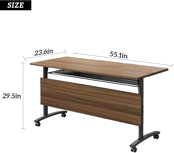 Foldable Conference Table,Modern Mobile Meeting Table with Silent Wheels,Rolling Training Room Tables,Easy to Move,Modular Conference Room Tables Folding Seminar Tables for Office,Classroom (6pack)
