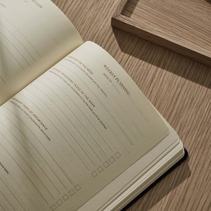 Intelligent Change - 3-Month Productivity Planner, Productivity Tools for Time-Management and Mindfulness, Daily To-Do List, A5 Undated Quarterly Planner, Beige (Beige)
