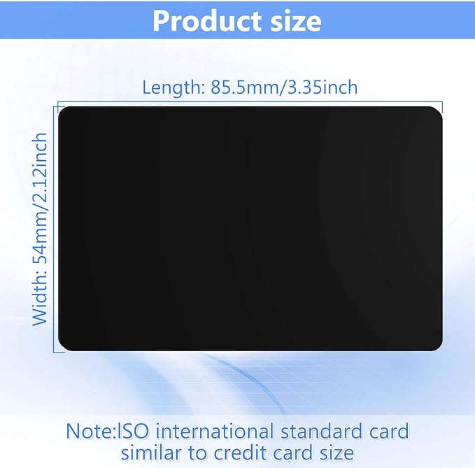 25 Pack - Premium Blank PVC Cards for ID Badge Printers - Premium Quality Black CR80 30 Mil (CR8030) by KLMNDUO - Compatible with Most Photo ID Badge Printers(Black)