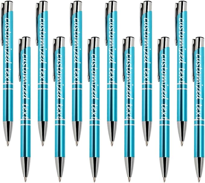 Yucold Customized ballpoint pens in bulk, personalized ballpoint pens with free engraving, for use in companies, enterprises, graduation anniversaries (Sky blue,39)