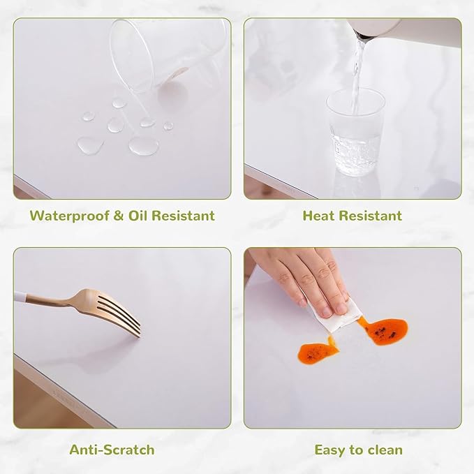 Eisdroma 24 x 84 Inch Clear Table Cover Protector, Clear Table Protector for Dining Room Table, 1.5mm Plastic Table Cover, Waterproof Table Pad for Kitchen, Office