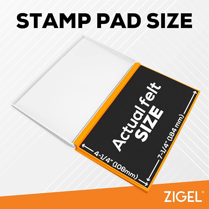 Plastic Case Stamp Pad Large Size, Blue Color - Size: 4" x 7" - Choose from 15 Ink Colors