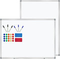 H-Qprobd 4' x 3' Whiteboard Dry Erase White Board for Wall 48x36 (2pcs) Magnetic Boards for Office Classroom & Home, Small Wall Whiteboard Including 6 Markers, 20 Magnets, 2 Erasers