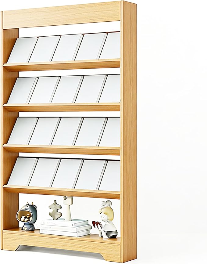 LHIUGE 5-Layer Brochure Display Rack,Freestanding Wooden Magazine Rack,Standing Literature Display Rack Brochure Holder for Home, Office, Retail Display