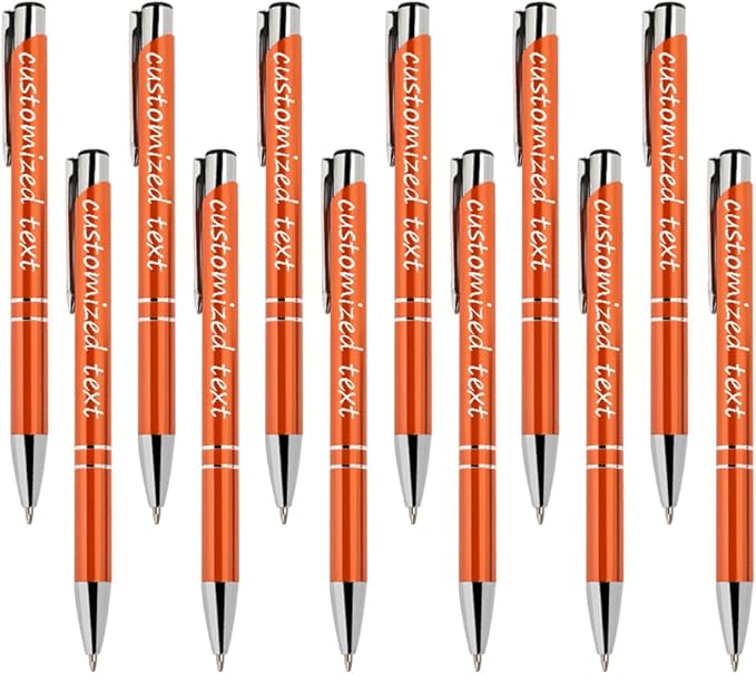 Yucold Customized ballpoint pens in bulk, personalized ballpoint pens with free engraving, for use in companies, enterprises, graduation anniversaries (Orange,130)