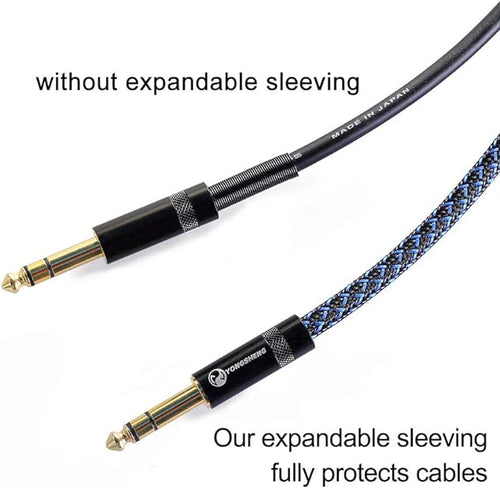 100ft - 3/4 inch PET Expandable Braided Sleeving – BlackBlue – Alex Tech Braided Cable Sleeve