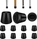 VOCOMO 1-1/8” Round Rubber Chair Leg Tips Caps, Chair Leg Floor Protectors, Non-Slip Chairs Legs Caps, Stool Feet Protectors Cap, Folding Metal Chairs Legs Tip Replacement (Black, 8 Pack)